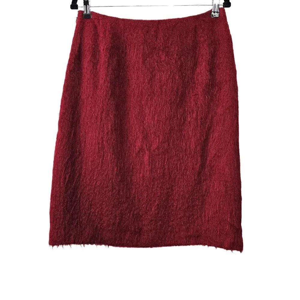 Anne Klein 2 Vintage Mohair Wool Burgundy Skirt